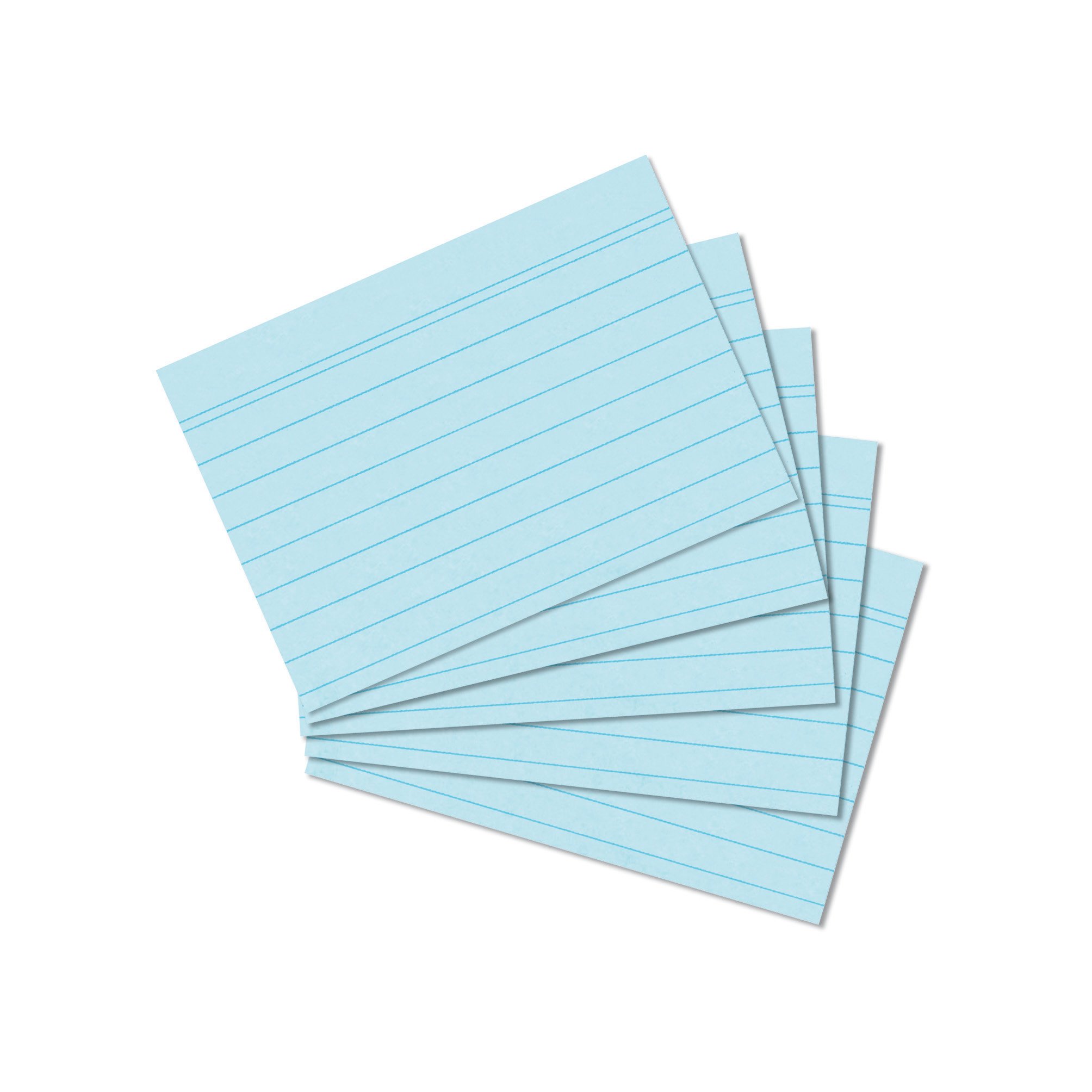 herlitz Index Cards A7 Lined Blue, 170 g/m², Wood-Free, Pack of 100, Sturdy Index Cards for School, Study & Office