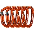 AINIKEY Climbing Carabiner Clips 25kN Auto Locking Carabiner, Professional Heavy Duty Large Locking Carabiner Clips for Rock/Ice Climbing Rappelling Rescue Swing etc, D Shaped, Large Size