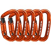 AINIKEY Climbing Carabiner Clips 25kN Auto Locking Carabiner, Professional Heavy Duty Large Locking Carabiner Clips for Rock/Ice Climbing Rappelling Rescue Swing etc, D Shaped, Large Size