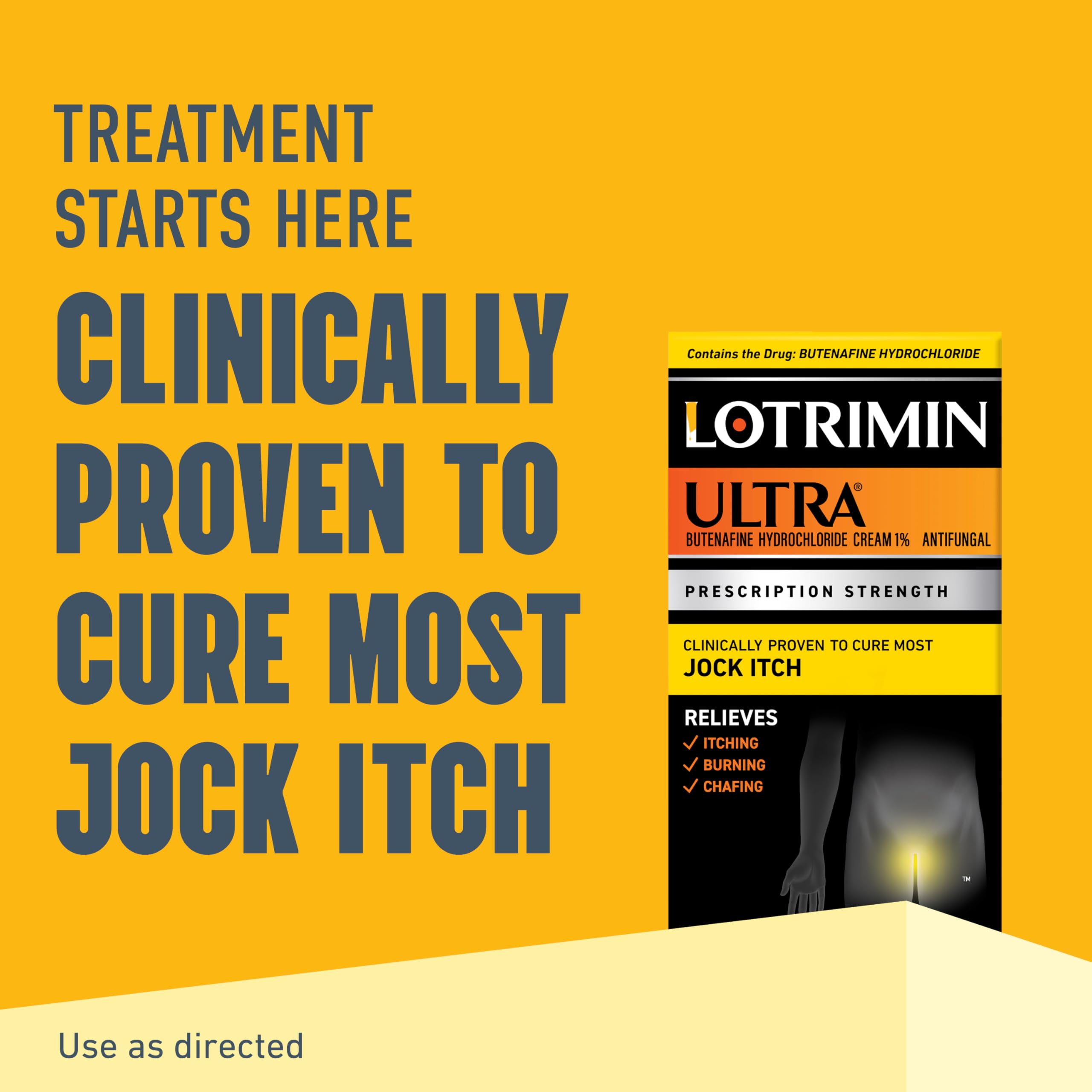 Lotrimin Ultra Jock Itch Cream - Powerful Butenafine Hydrochloride Treatment for Jock Itch, 0.42 Ounce (12 Grams) (Packaging May Vary)
