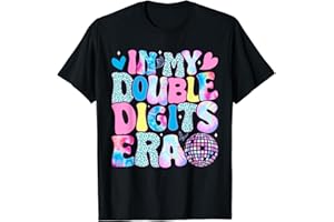 Luckyuan in My Double Digits Era Retro 10 Year Old 10th Birthday Girl T-Shirt