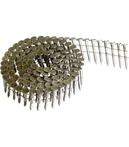 Uxcell 1800-Count 15-Degree Siding Nails – 1-1/4" X .12", 304 Stainless Steel Ring Shank, Collated Coil