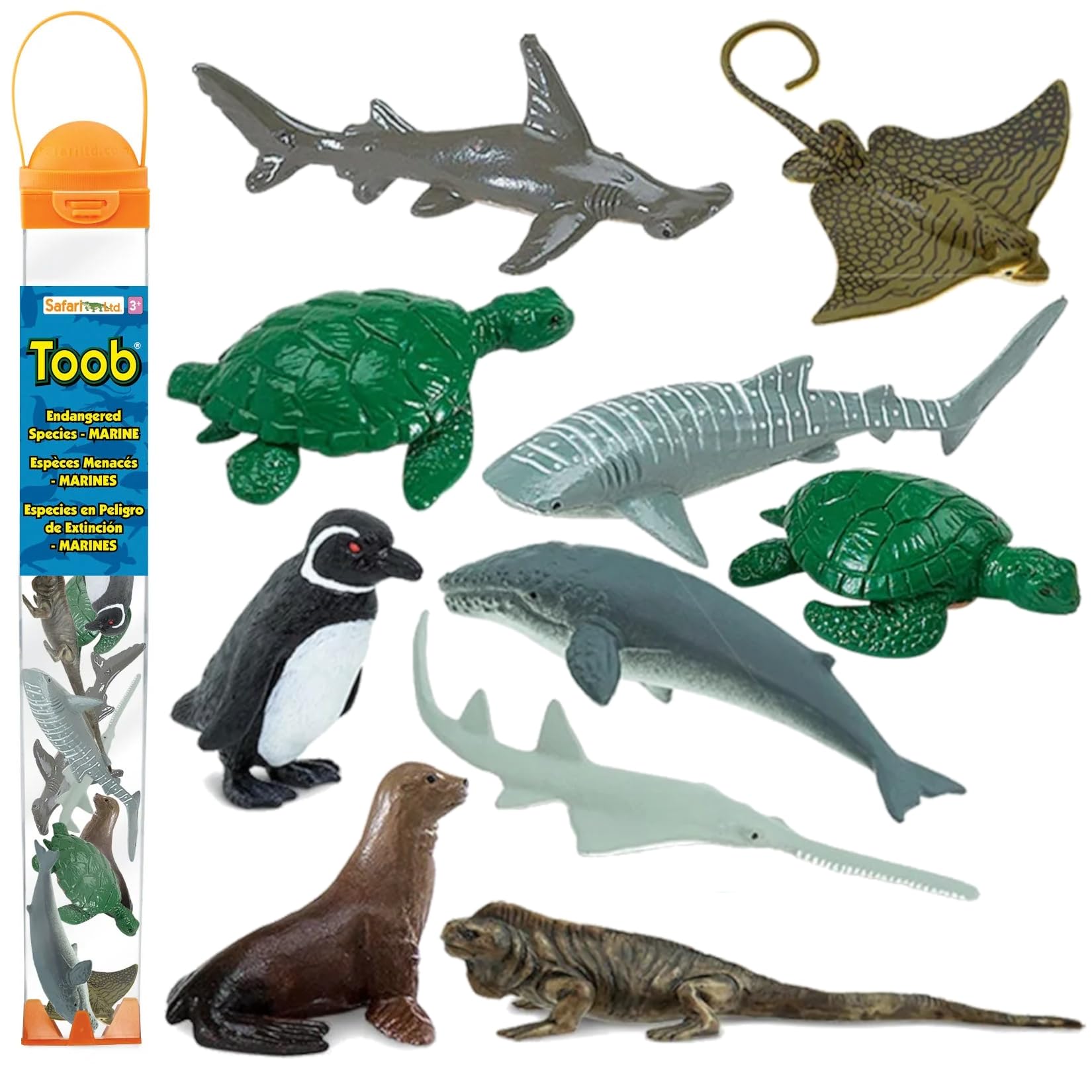 Safari Ltd. 10 Endangered Sea Creatures Miniature Figures, Non-Toxic and BPA-Free, Suitable for Children from 3 Years