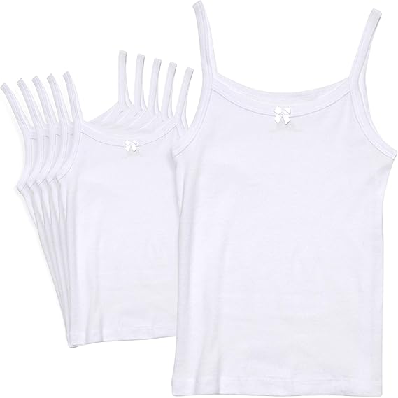 Rene Rofe Girl Undershirt Camisole Tank Tops, White, Toddler (2T) (Pack
