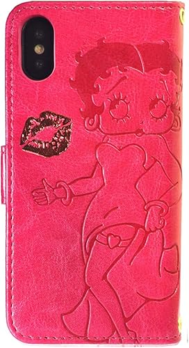 Amazon Co Jp Iphone Xs Iphone X ケース Betty Boop ベティブープ ハート型ミラー付 手帳型 カバー 正規品 Iphone S Iphone 兼用 チェリーピンク ジュエリー