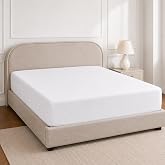 Warmstar 100% Cotton Queen Size Fitted Sheet, Soft &amp; Breathable, White | 600 Thread Count Sateen, Fitted Bed Sheet Only, Deep Pocket Fitted Sheet, All-Around Elastic,OEKO-TEX Certified
