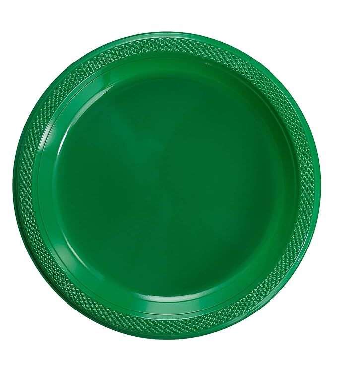Exquisite 10 Inch. Emerald Green Plastic Plates for Parties