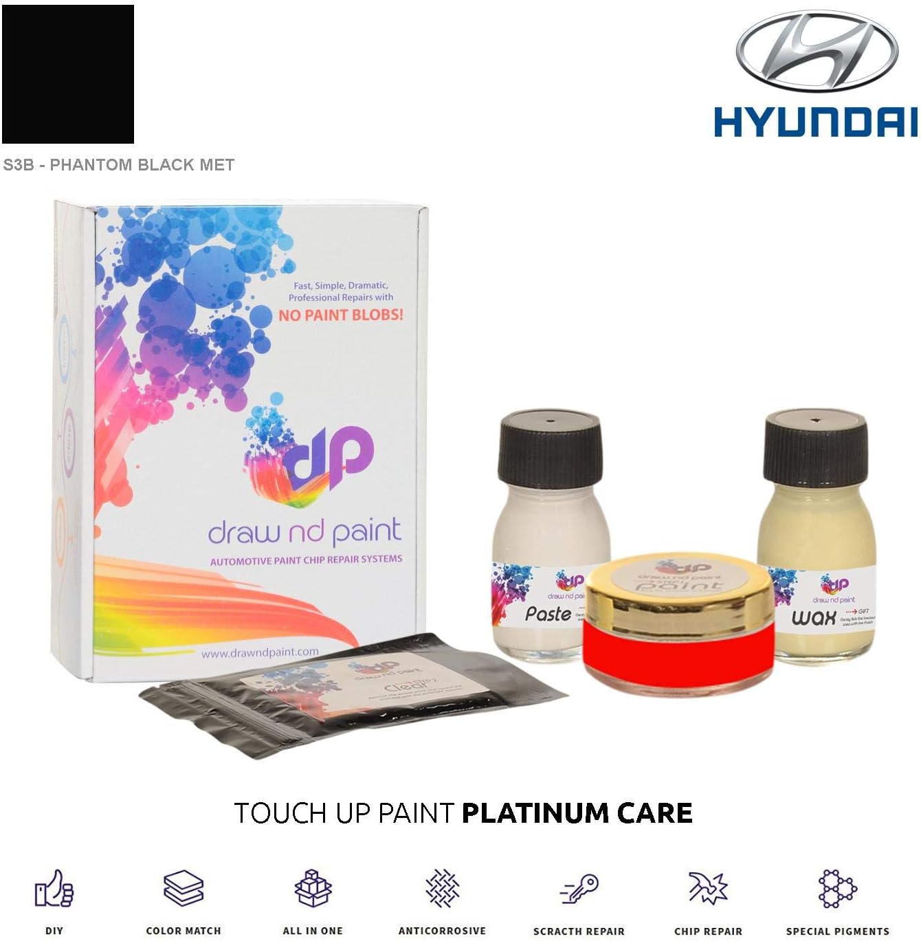 DrawndPaint for/HYUNDAI Santa Fe Sport/PHANTOM BLACK MET S3B / TOUCH