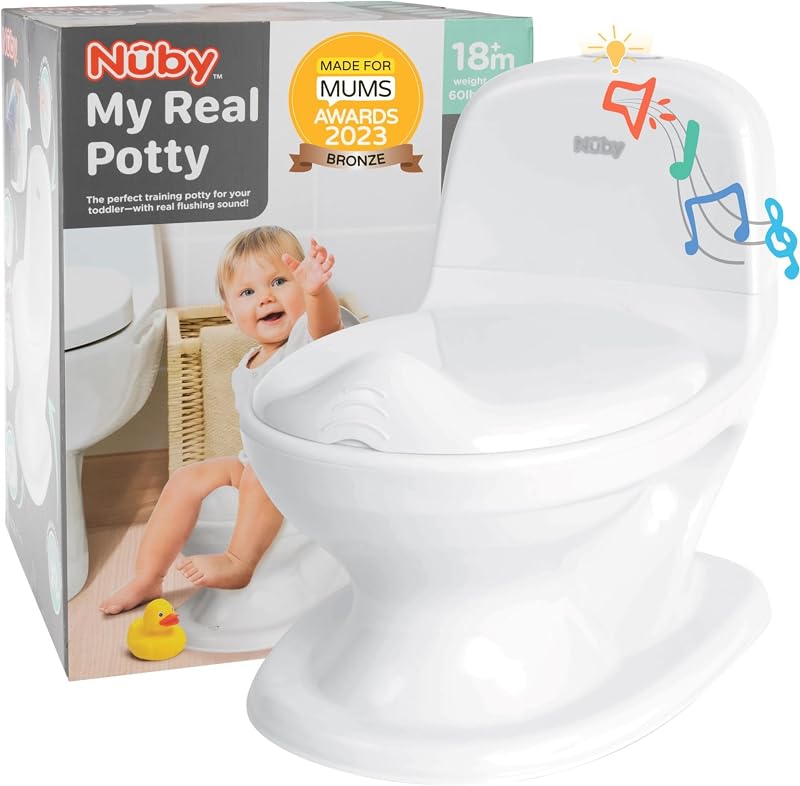 Nuby My Real Potty - Realistic Mini Potty with Flush Sound & Anti-Slip Base