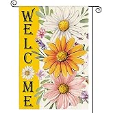 AVOIN colorlife Floral Spring Garden Flag 12x18 Inch Double Sided Outside, Seasonal Flowers Welcome Yard Outdoor Flag