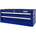 Workington Industrial 2 Drawers Portable Metal Intermediate Box, 26" Middle Tool Chest Cabinet with Ball Bearing Drawer Slides, Steel Tool Storage Box Organizer 4008 Blue