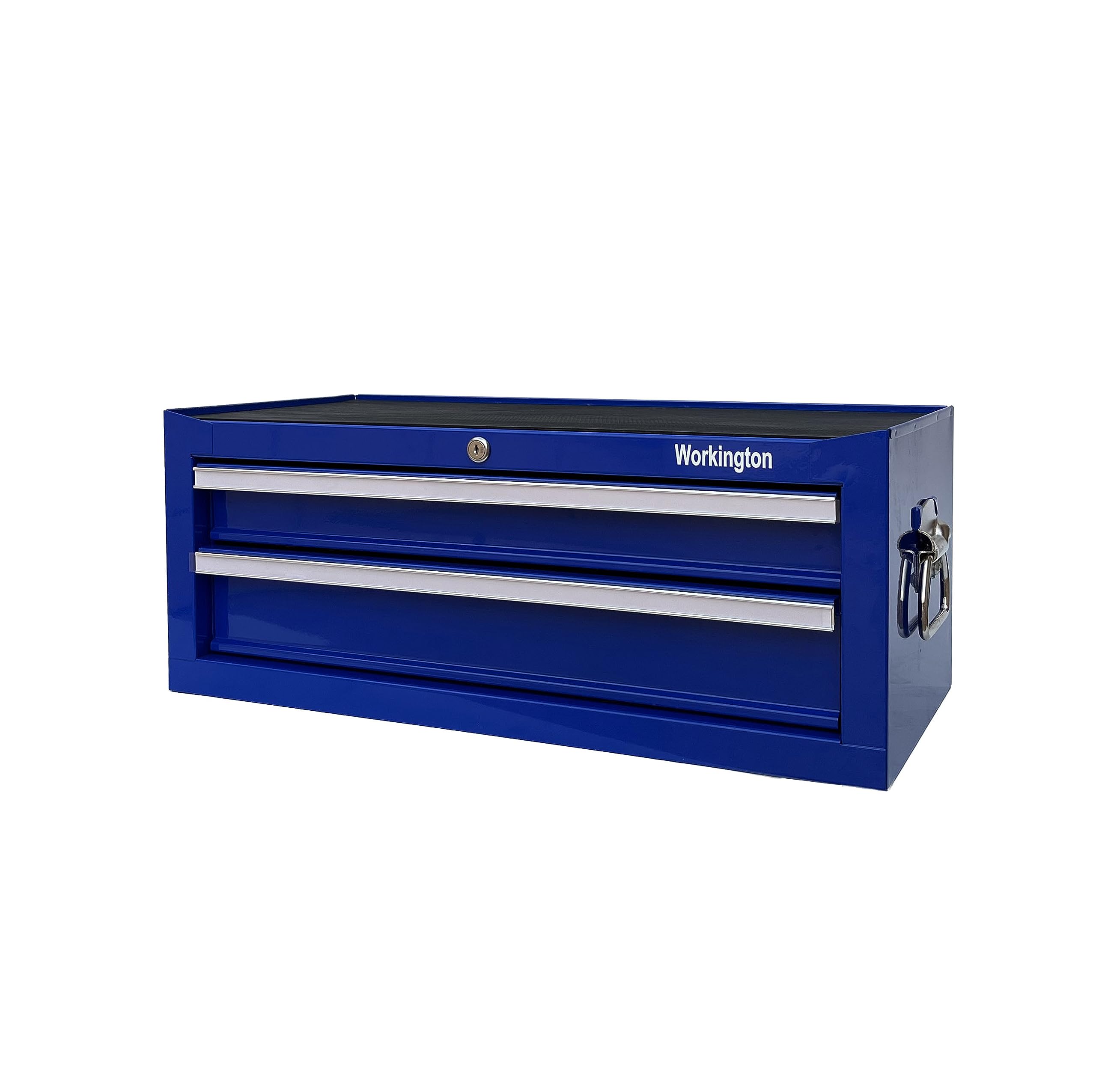 Photo 1 of Workington Industrial 2 Drawers Portable Metal Intermediate Box, 26" Middle Tool Chest Cabinet with Ball Bearing Drawer Slides, Steel Tool Storage Box Organizer 4008 Blue