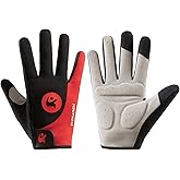 SUJAYU Full Finger Cycling Gloves for Men Women, Touchscreen Fullfinger Bike Gloves for Men Cycling, Paded MTB Glove Biking Glove for Men Bicycle Accessories