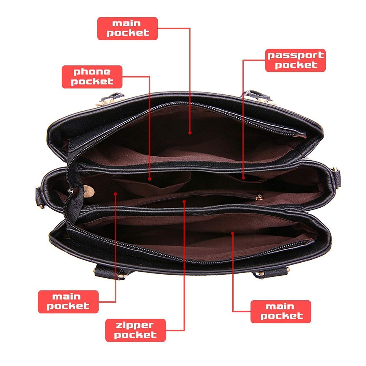 paradox womens hand bag ladies purses satchel shoulder bags, black