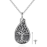 VERECICLYS925 Sterling Silver Ashes Cremation Pendant Necklace Urn for Ashes Sterling Silver Jewelry for Women V6