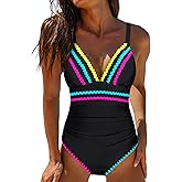 popvil Women’s Tummy Control One Piece Swimsuit 2026 – Flattering Slimming Bathing Suit Ruched Shapewear Modest Swimwear