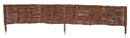 Steckzaun Weide 20 cm hoch Breite 120 Weidenzaun Beetrumrandung von Gartenpirat