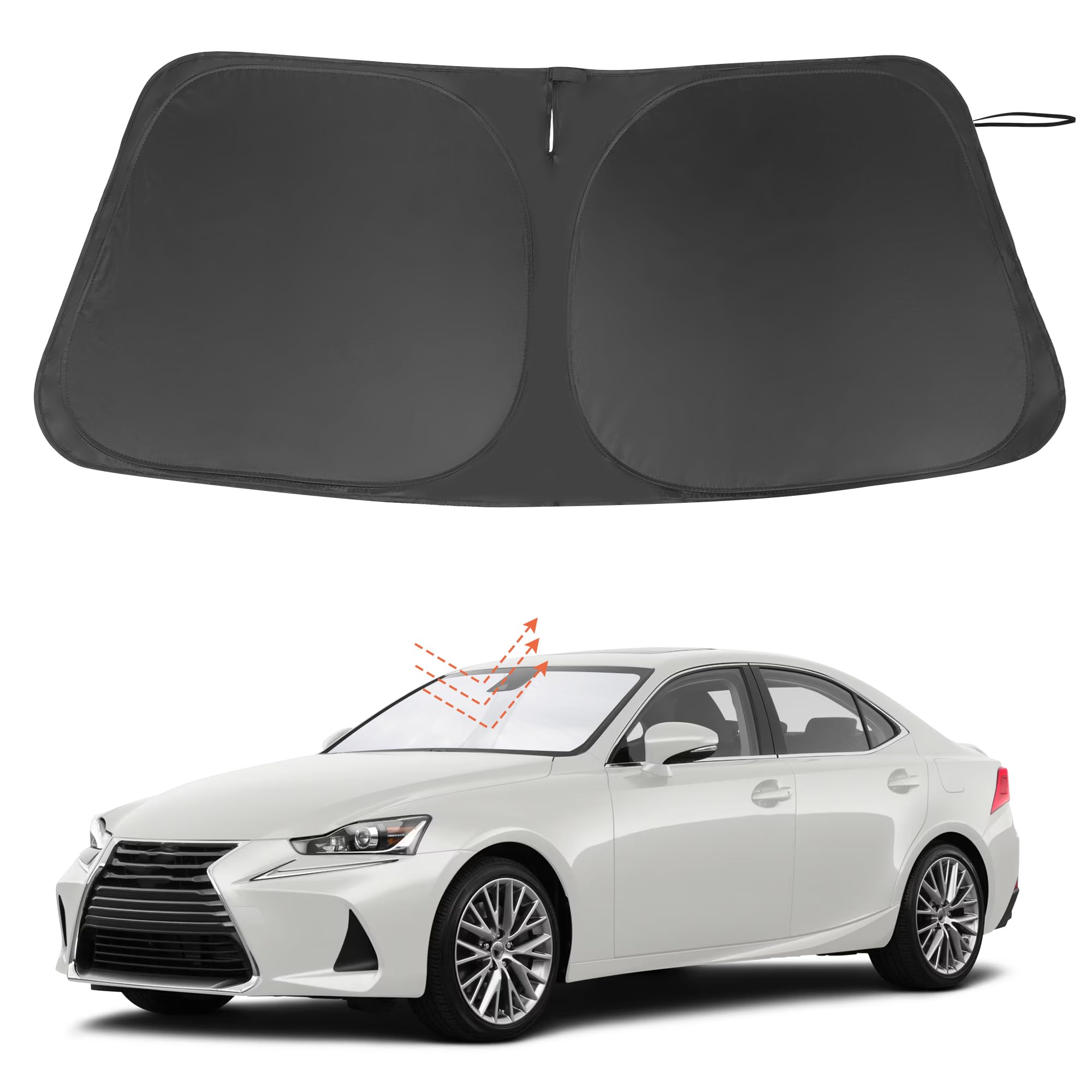 Photo 1 of Windshield Sun Shade Custom Fit for 2014-2020 Le xus is Sedan (NOT for Le xus RX, ES) Accessories Foldable Sunshade Sun Blocker Protect Car from Sun Rays & Heat Damage Keep Car Cooler