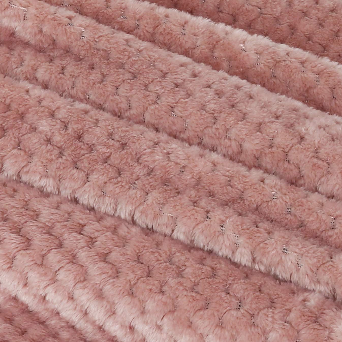 Exclusivo Mezcla Waffle Flannel Fleece Velvet Plush Large Throw Blanket – 50" x 70" (Pink): Home & Kitchen
