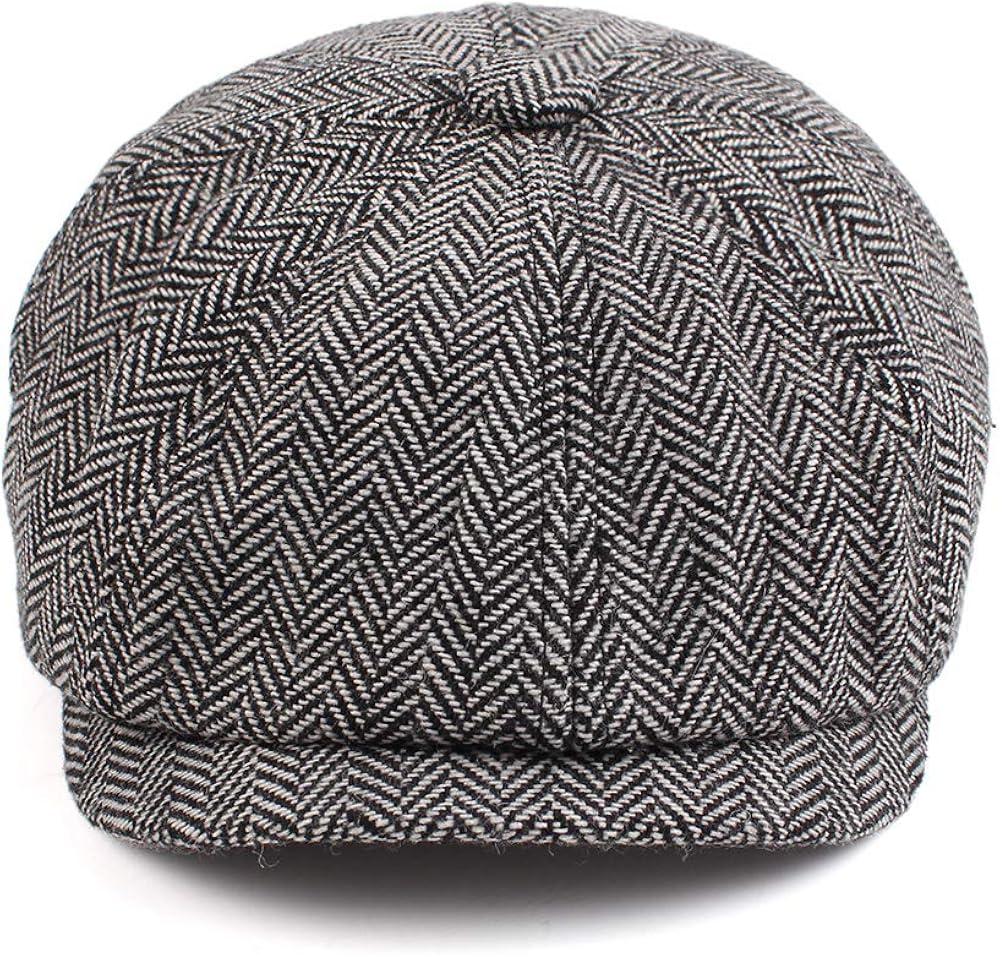 Pesaat Newsboy Caps for Toddler Boys Baby Kids Driver Cap Vintage Tweed Flat Pageboy Hats 2-5 Y (Black, 2-5 Years) - Image 3