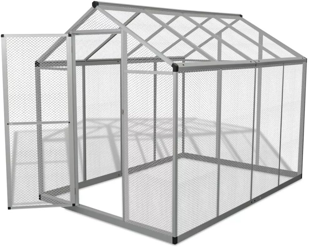 Festnight Pajarera Grande para Exterior Estructura de Aluminio 178x242x192 cm