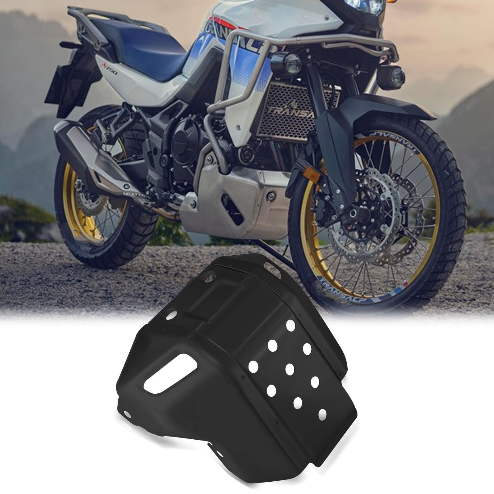 Photo 1 of For XL750 TRANSALP xl750 transalp 2026 2025 2024 2023 New Accessories Motorcycle Skid Plate Engine Chassis Protector Exhaust Guard Protective Cover Fairing (Black)