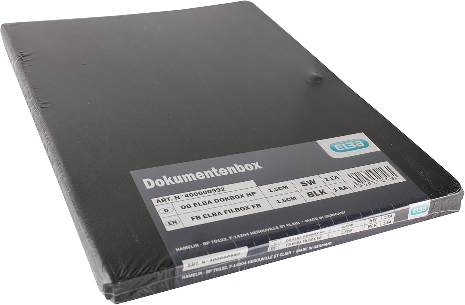 Elba 31411SW Document Box 315 x 240 x 15 mm Hard Cardboard (RC) Black, for 80 Sheets, a4 - Image 5