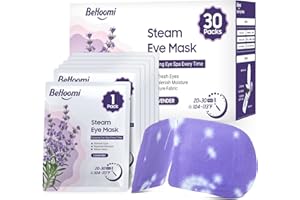 BeHoomi 30Packs Steam Eye Mask, Heated Eye Mask Warm Compress for Eyes, Self Heating Warm Eye Masks Disposable Steam Mask for Home Sleep, Spa, Travel Essentials & Relaxation Gifts (Lavender)