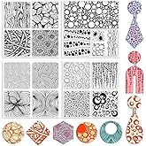CHGCRAFT 4 Pcs 4 Styles Bubble Polymer Clay Texture Sheets Geometric Texture Silicone Texture Stamp Clay Texture Mat Modeling Pattern Pad Texture Sheets for Making Earrings Jewerly, 5.5x5.5 inch