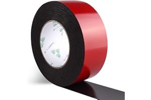 IVICT 1 Pack PE Foam Double Sided Tape, Waterproof Mounting Adhesive Tape Roll for Doors/Plumbing/HVAC/Windows/Pipes/Construction, Black Tape(2 inch * 33 Ft)