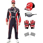 Lopbraa Race Car Driver Costume Men with Hat