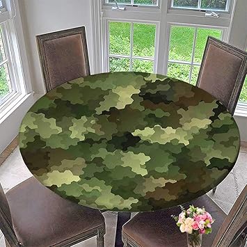 Amazon Com Mikihome Round Tablecloth Frosted Glass Effect
