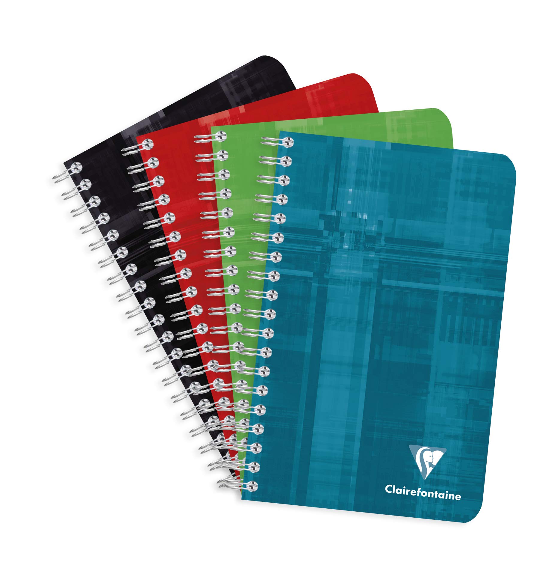 Clairefontaine 68682C - One Spiral Notebook - Dimensions: 11 x 17 cm - 100 Small Square Pages - 90 g White Paper - Random Colour - Laminated Card Cover
