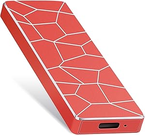 External Hard Drive, 1TB 2TB 5TB Portable Hard Drive External Type-C USB 3.0 for PC, Laptop and Mac(2TB-B Red)
