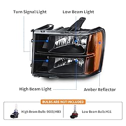DWVO Headlights Assembly Compatible with 2007-2013