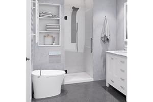 ANZZI 72" x 24" Frameless Shower Door in Gun Metal Black, Passion Water Repellent Glass Shower Door with Seal Strip Parts and Handle, 3/8 Glass Hinged Shower Door with Handle (SD-AZ09-01GB)