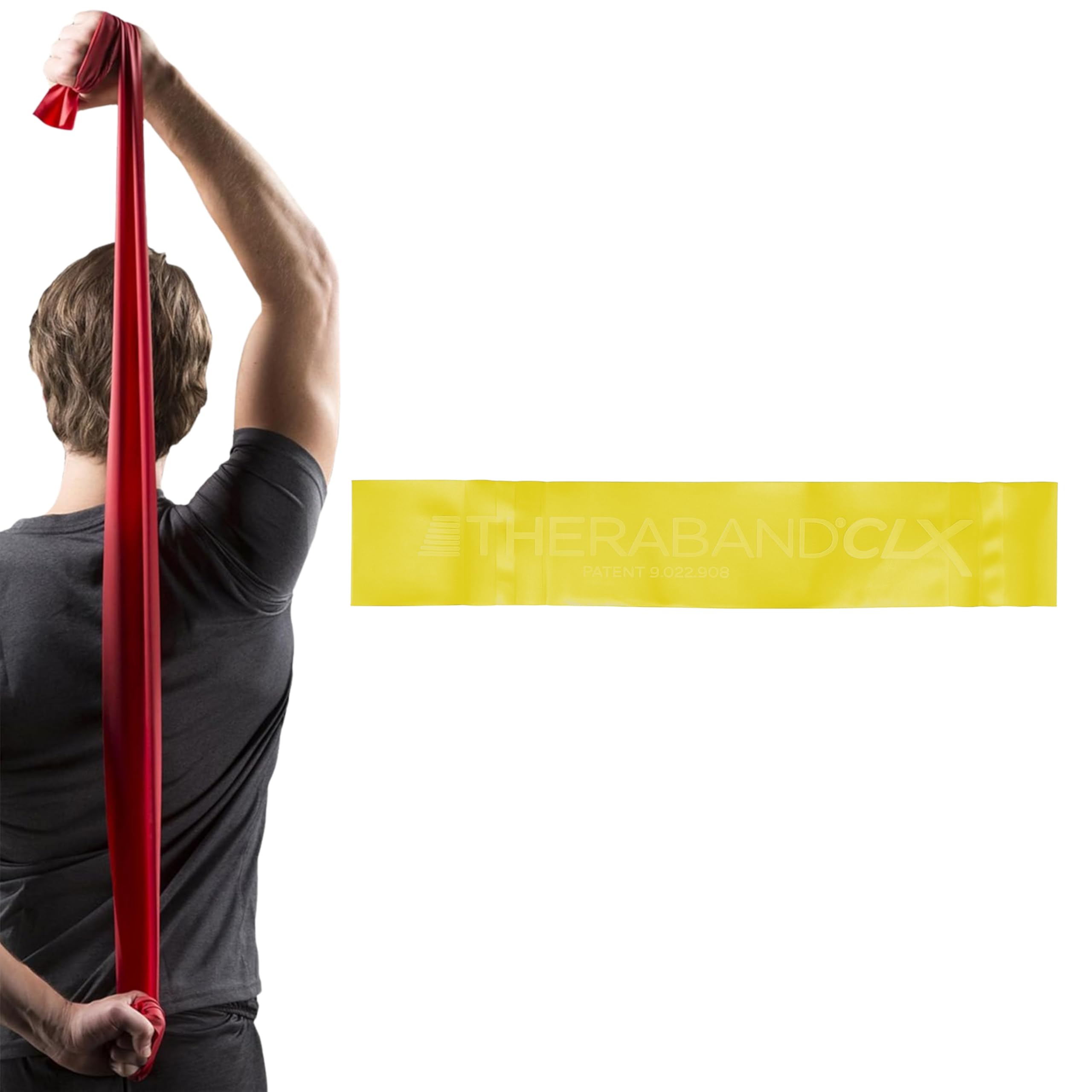 TheraBand CLX Latex-Free Resistance Band, 11 Loops for Pilates, Home Gym, Professional Physical Therapy & Fitness Equipment, 2.5 Metre, Yellow, Light