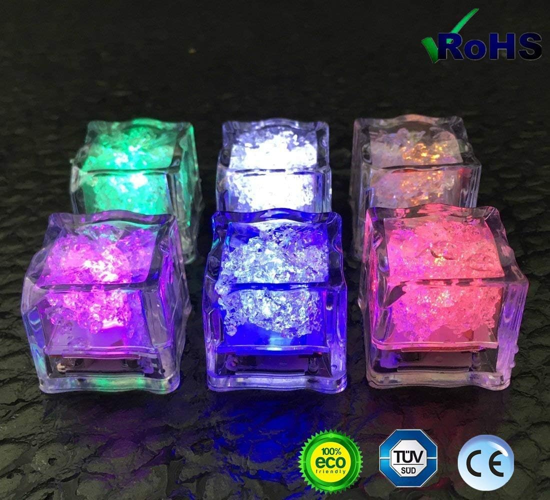 Ice Led Light - Aieve 24pcs Led Ice Cubes Multi-color Decoration Lights Color Changing Led Flash Ice Drink Cup Sensor Led Glow Light for Champagne Tower Party Wedding Club Bar