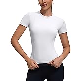 Womens Workout Compression Shirts,Athletic Dry Fit Yoga Gym Pilates Shapewear Tops,Cute Crop Y2K Short Sleeve Clothes
