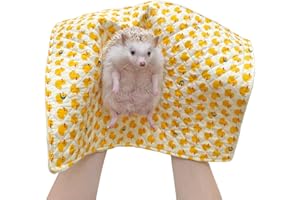 Ymid Select Handmade Pet Small Animal Bedding Fleece Cage Liner Fabric 30 x 40 CM Blanket Guinea Pig Fleece Cage Liner Hedgehog Fleece Reversible Machine Washable (Yellow)