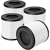 PU-P05/AC201B Replacement Filter for FULMINARE PU-P05 Air Purifier and Purivortex AC201B Air Purifier, 3-in-1 HEPA Filters for Dust Smoke Pollen, 4-Pack(Not fit for T10)
