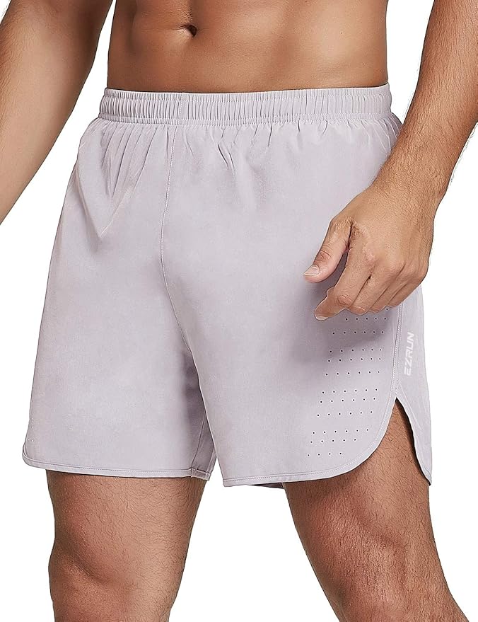EZRUN Mens 5 Inch Running Shorts Quick Dry Breathable Workout Athletic Shorts with Back Zipper