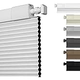 HOTSOON No Drill Blackout Cellular Shades,White,Customize Size | Cordless Honeycomb Blinds for Indoor Windows, No Tools Shades for Home, Easy Install, Thermal Insulated, Noise Reduction