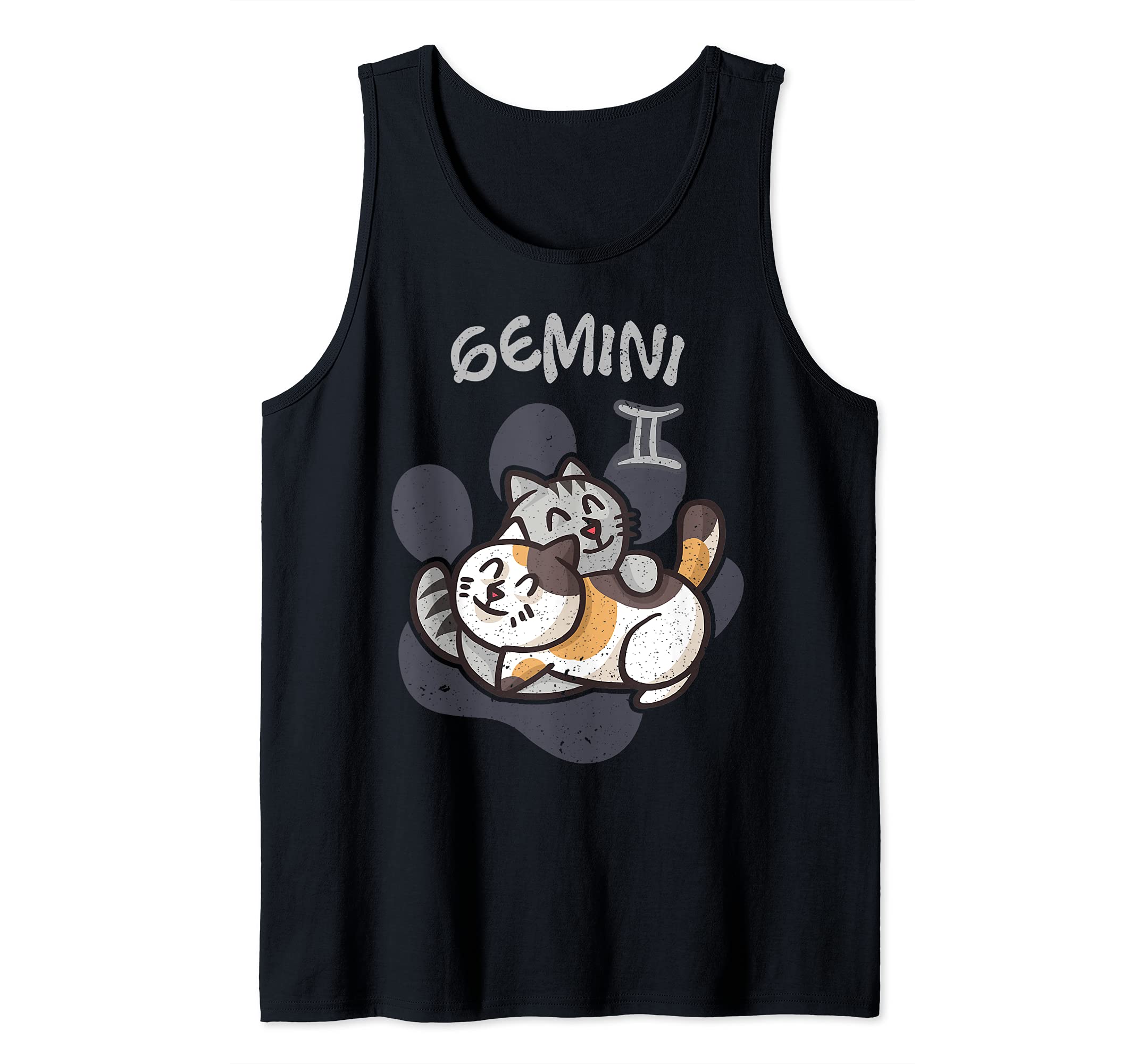 Gemini Cat Zodiac Sign Astrology Funny Kitten Cats Horoscope Tank Top