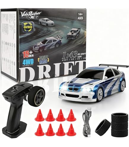 Amazon.com: FLYCOLOR Turbo Racing 1:76 Scale Drift RC Car with