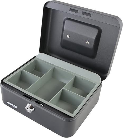 HMF 10120-02 Caja de caudales 20 x 16 x 9,5 cm, negro: Amazon.es: Oficina y papelería