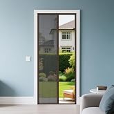 Customizable Size No-Drilling Retractable Screen Door with Aluminum Frame,Sliding Screen Door for Mosquito Prevention，Seamless Interior Door for Door Replacement (Brown)