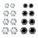JewelrieShop Stainless Steel Round Ball Studs Cubic