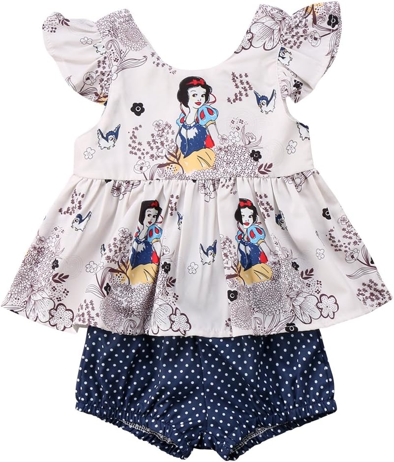 ABEE Newborn Baby Girls Beauty and The Beast Ruffle Sleeve Romper Bodysuit Jumpsuit Outfts Clothes