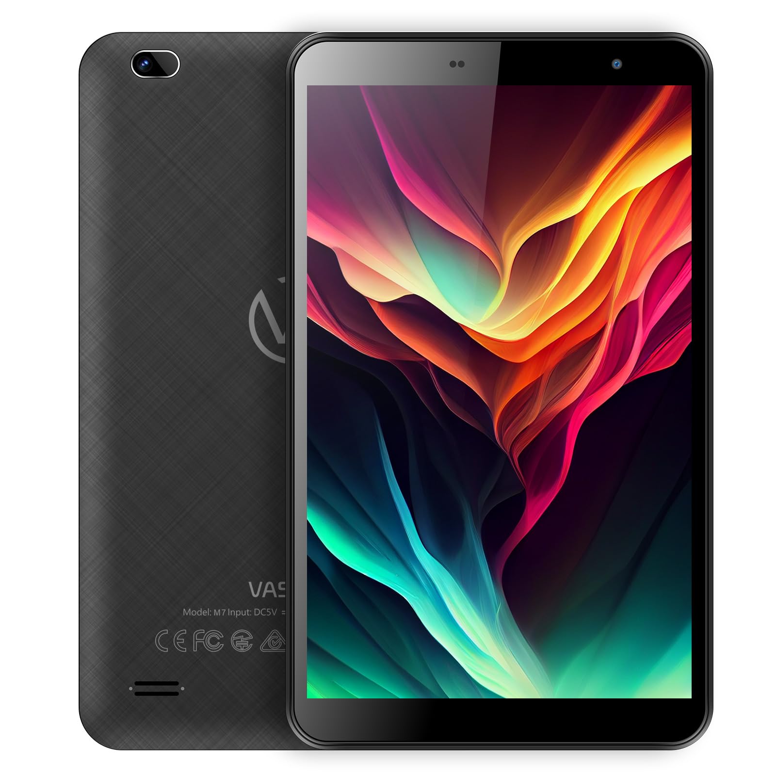 VASOUN 7 inch Tablet, All-new Android 13 Tablet PC with 32GB, 1024x600 HD IPS Display, Quad Core Processor, Dual Camera, WIFI, Bluetooth, Portable Tablets with Case